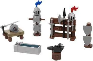 ZITIANYOUBUILD MOC-117559 6-in-1 Blacksmith Accessories for Castle Theme Scene 90 Pieces MOC
