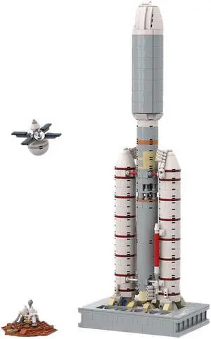 ZITIANYOUBUILD MOC-61281 Titan IIIE Centaur 1 110 Scale Launch Vehicle Model with Landers 909 Pieces Toys Set for Adults 100% Compatible with LEGO Brand New and High Quality