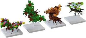 ZITIANYOUBUILD MOC-84653 4-in-1 Fall Creatures Butterflies Insect Model with Base 470 Pieces MOC
