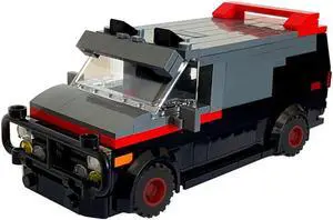 ZITIANYOUBUILD MOC-24285 Van with Red Stripe, Black and Red Turbine Mag Wheels 221 Pieces MOC