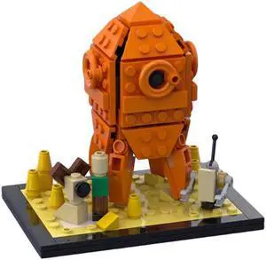 ZITIANYOUBUILD MOC-111293 The Orange Moon Rocket micro Vignette Model 156 Pieces Building Toy MOC