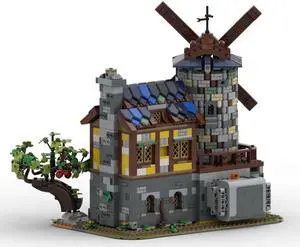 ZITIANYOUBUILD Motorized Windmill with Power Functions Medieval Building 1675 Pieces MOC