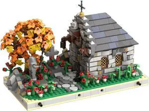 ZITIANYOUBUILD Medieval Small Cemetery with a Tomb Building Toys Set 1281 Pieces MOC