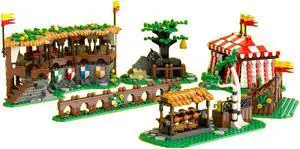 ZITIANYOUBUILD 6x Builds Grandstand Wooden Stand Tent Torunament Fence 1882 Pieces MOC