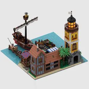 ZITIANYOUBUILD MOC-152423 Modular Harbor Medieval Architecture for Pirates World 2155 Pieces MOC