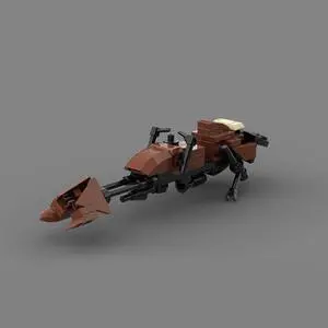 ZITIANYOUBUILD Custom MOC: C7014 74-Z Speeder Bike Brown Model 61 Parts Gift for Christmas