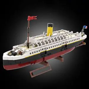 ZITIANYOUBUILD MOC-146032 Former Tender Ship Model 1/200 scale with Stand and Plate 816 Parts