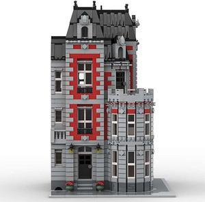 ZITIANYOUBUILD C4274 Modular Building with Gray-Red Exterior and Full Interior 4007 Parts