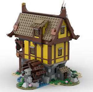 ZITIANYOUBUILD MOC-162450 Medieval Watermill with a Full Interior Modular Building 997 Parts
