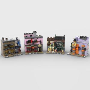 ZITIANYOUBUILD MOC-117013 4-in-1 Magic Shop Ice Cream Parlour Architecture Bundles 1617 Parts