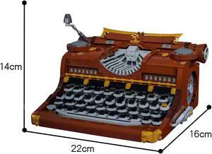 ZITIANYOUBUILD C5692 Retro Typewriter Model Building Toys Set for Collection 1375 Parts