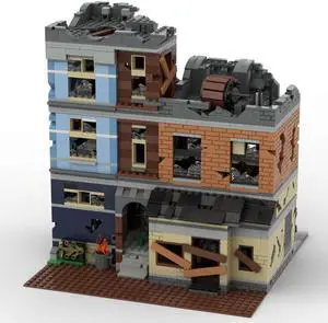 ZITIANYOUBUILD MOC-73392 Modular Destroyed Office with Pool Room / Barber Shop 2915 Parts