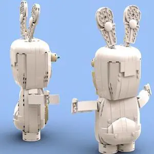 ZITIANYOUBUILD MOC-148053 Screaming Bunny Rabbit Sculptures Building Toys Set 913 Parts Gift