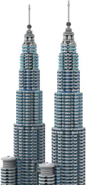 ZITIANYOUBUILD MOC-136651 Petronas Towers 1:800 Scale Iconic Skyscraper Architecture 5839 Parts