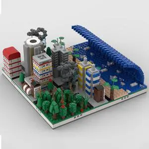 ZITIANYOUBUILD C4885 End Scene: The Sea Flooded the Land Model for Collection 2034 Parts