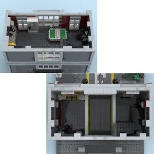 ZITIANYOUBUILD MOC-142907 Modular Building: Fire Brigade with Interior Building Toys 1808 Parts