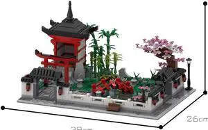 ZITIANYOUBUILD C7473 Modular Japanese Garden with Bridge, Tree and Torii Gate 1641 Parts