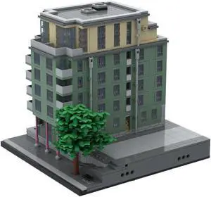 ZITIANYOUBUILD MOC-100703 Apartment House Model with 8 Floors Modular Building 2291 Parts