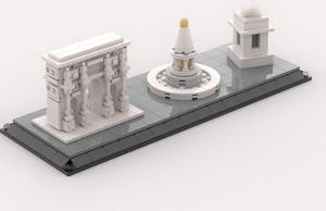 ZITIANYOUBUILD MOC-59684 Arch of Constantine, Fountain & Statue of the Sun God 601 Parts