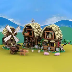 ZITIANYOUBUILD MOC-162111 Modular Building: Mill Village for Medieval Castle 1728 Parts