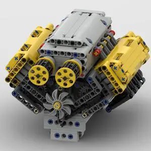ZITIANYOUBUILD MOC-54607 V8 Engine with Natural Aspiration, Camshaft & Covers 770 Parts