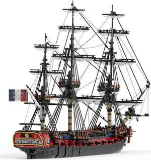 ZITIANYOUBUILD MOC-144875 28-Gun Frigate Full Rigged Ship with 3 Masts and Interior 6149 Parts