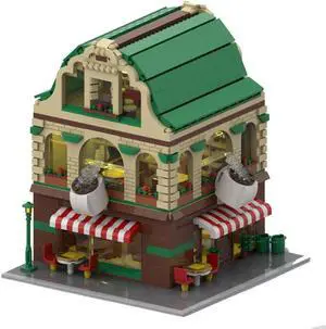 ZITIANYOUBUILD MOC-154932 2 Floors Coffee Shop with Warehouse Modular Building 2288 Parts