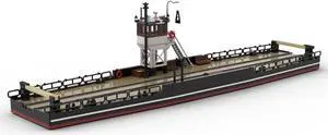 ZITIANYOUBUILD MOC-144222 Railroad Ferry Ship Model with Interior Building Toys Set 2243 Parts