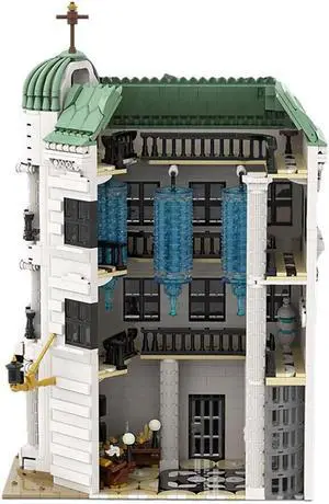 ZITIANYOUBUILD C7720 Modular Building with Side Entrance, Large Chandeliers & Dragon 3603 Parts