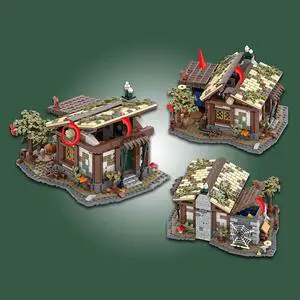 ZITIANYOUBUILD MOC-150993 Medieval Hut Modular Villagers' House Model with Interior 1333 Parts