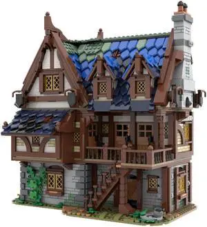 ZITIANYOUBUILD MOC-119495 Medieval Tavern & Hotel Model Modular Building 2989 Parts Gift