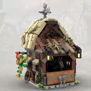 ZITIANYOUBUILD MOC-114761 Medieval Barn and Stable Model Building Toys Set for Castle 594 Parts