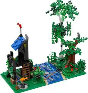 ZITIANYOUBUILD MOC-65577 Forestmen River Camp House Model Building Toys Set 417 Parts Gift