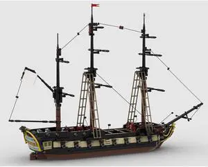ZITIANYOUBUILD MOC-65878 5th Rate Frigate Heavy Frigate with Gun Deck and Interior 1901 Parts