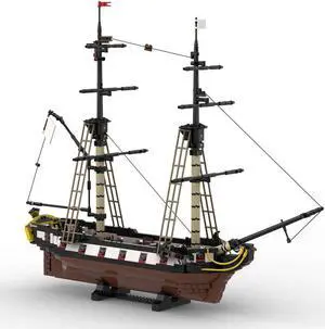 ZITIANYOUBUILD MOC-76499 Brig / 18-gun Flush-deck Brig-sloop for Pirates Theme 1690 Parts