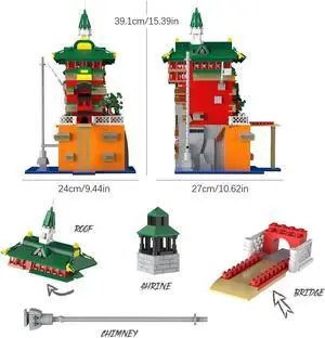 ZITIANYOUBUILD C7562 Onsen / Hot Springs / Bathing Facilities Model from Movie 1674 Parts