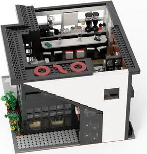 ZITIANYOUBUILD C4544 Modern Cafe Modular Building with Interior Building Toys 2803 Parts