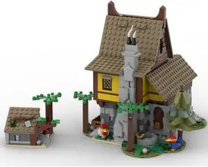 ZITIANYOUBUILD MOC-153392 Medieval Cottage Hut with Little Wood Shack Building Toys 977 Parts