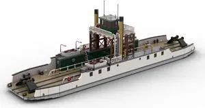 ZITIANYOUBUILD MOC-147686 Bigger Railroad Ferry Ship with Interior in the Cabin 3521 Parts