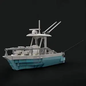 ZITIANYOUBUILD MOC-95761 Fishing Boat Model with Engines, Seats Building Toys Set 571 Parts