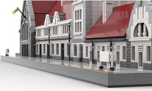 ZITIANYOUBUILD MOC-93444 Modular Old Railway Station Architecture with 9 Modules 9527 Parts