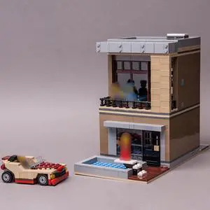 ZITIANYOUBUILD C3818 Modular Building: Modern House with Interior and Car 792 Parts