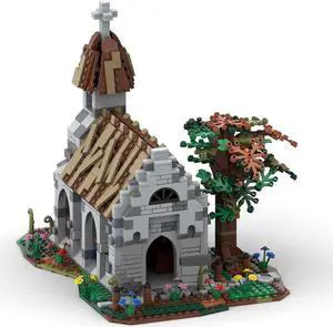 ZITIANYOUBUILD C7478 Medieval Village Church with Interior Modular Building 1130 Parts
