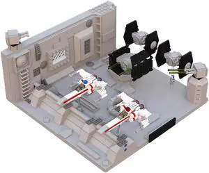 ZITIANYOUBUILD C4723 A 32x32 Vignette of Trench with Fighters from Movie 936 Parts