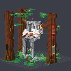ZITIANYOUBUILD MOC-155772 Two Tree stumps Knock Down Walker Iconic Scene from Movie 1538 Parts