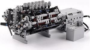 ZITIANYOUBUILD MOC-43833 V12 Engine with Overhead Camshaft, Cylinder & Gearbox 851 Parts