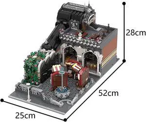 ZITIANYOUBUILD C5724 Modular Market with Square, Marble Fountain, Stone Benches 4689 Parts