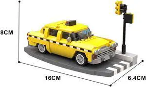 ZITIANYOUBUILD MOC-121497 Yellow Taxi with Base Building Toys Set for Collection 404 Parts