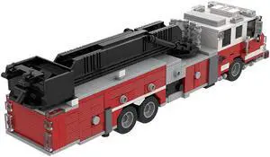 ZITIANYOUBUILD MOC-162727 Fire Truck Mid-Mount Aerial Platform Model 1:35 Scale 886 Parts