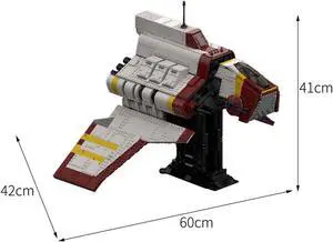 ZITIANYOUBUILD C7422 Republic Attack Ship with Interior and Display Stand 2317 Parts